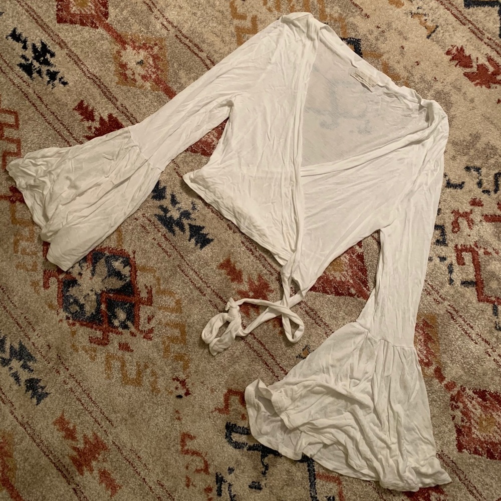 UO white wrap shirt